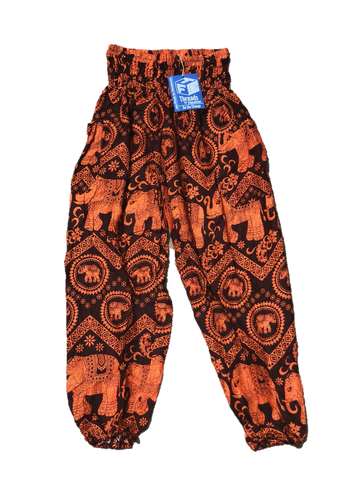 Orange High Waisted Elephant Pants