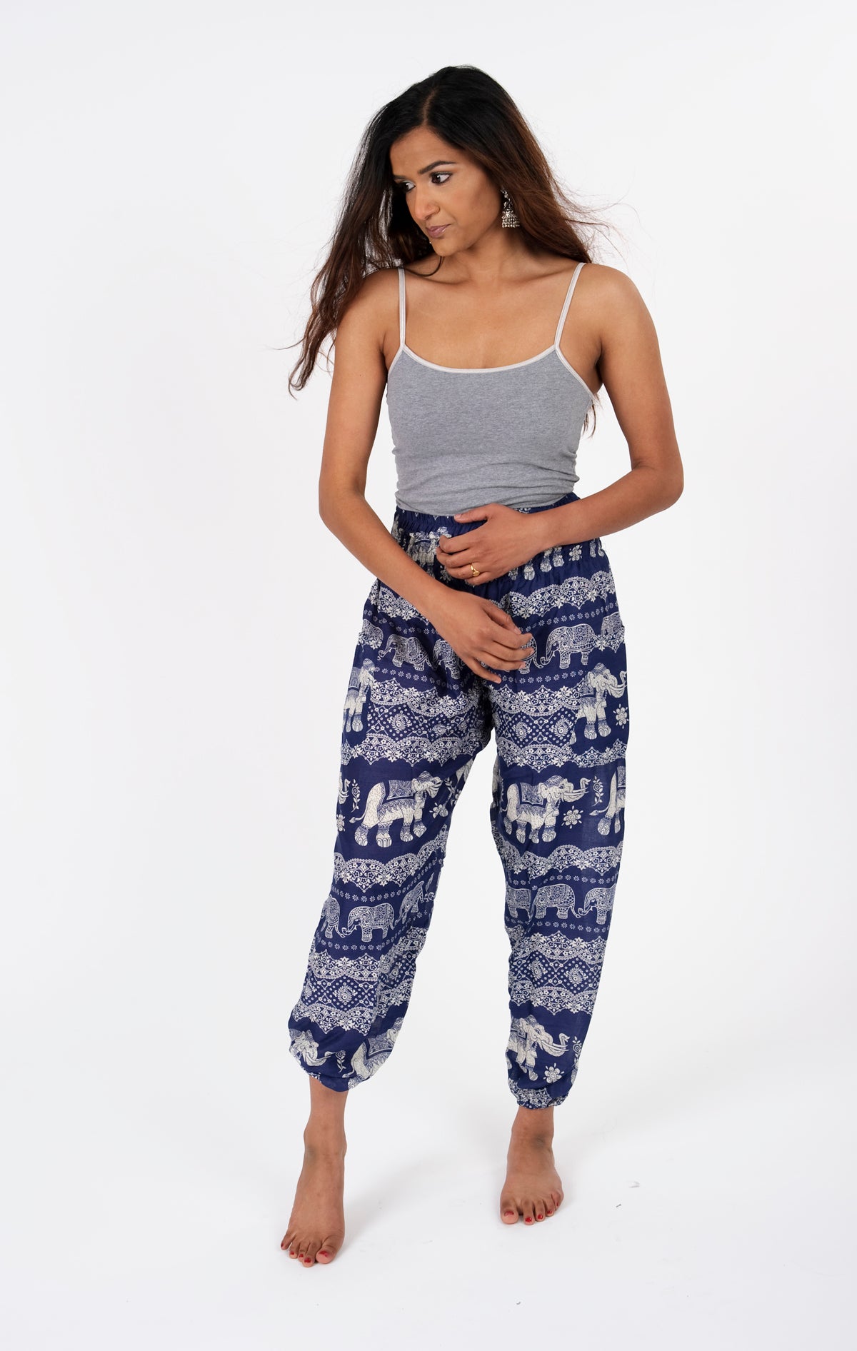 Blue High Waisted Elephant Pants