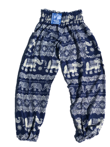 Blue High Waisted Elephant Pants